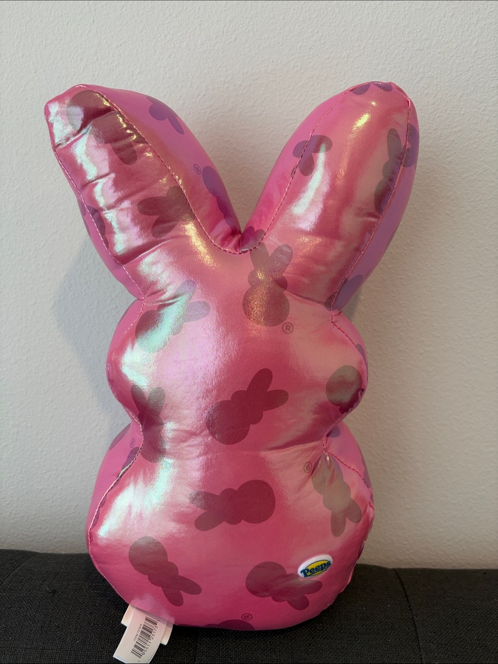 Plush Pink Bunny Pillow - Decorative Peep-Inspired Throw - Picture 2 of 2